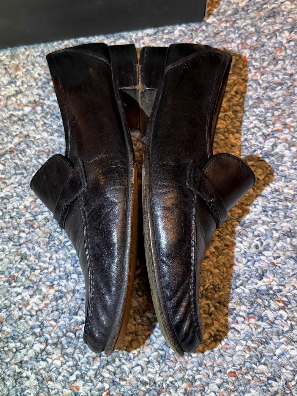 1985 vintage men’s Bruno Magli black dress shoes slip on size 12 M